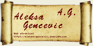 Aleksa Genčević vizit kartica